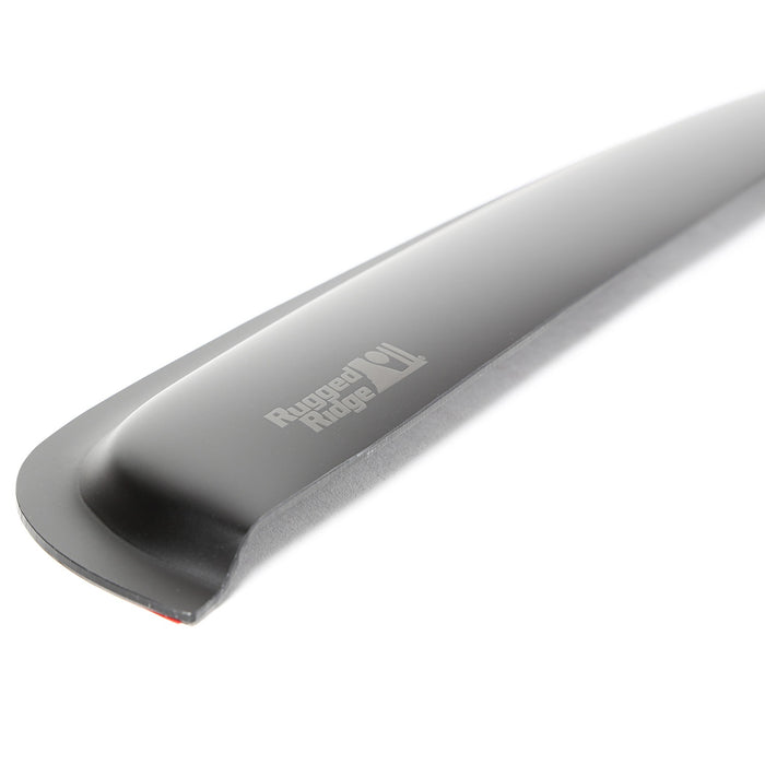 Rugged Ridge 81349.07 Window Visor; Front; 2 pc.; Tape Mounted; Matte Black; - Truck Part Superstore