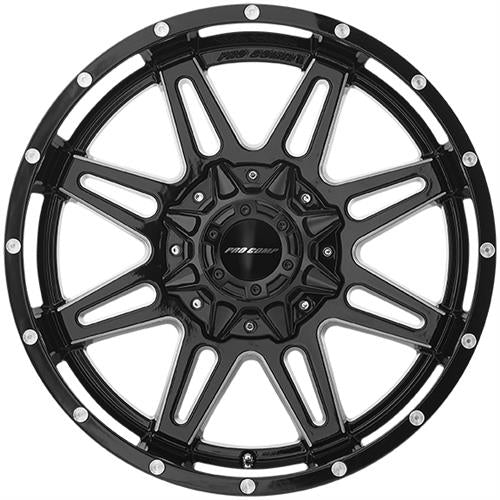 Pro Comp Alloy Wheels 8142-29570 Series 8142 Blockade 20x9.5 with 8 on 170 Bolt Pattern Gloss Black Milled Pro Comp Alloy Wheels - Truck Part Superstore