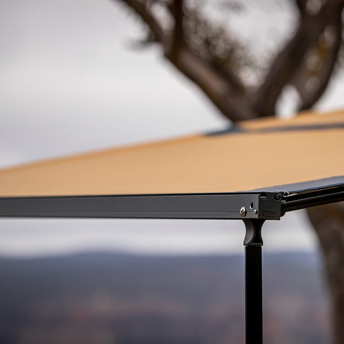 ARB 814412A Aluminum Awning; Black Frame; 8.2 ft. x 8.2 ft.; Installed w/LED Light Strip; - Truck Part Superstore
