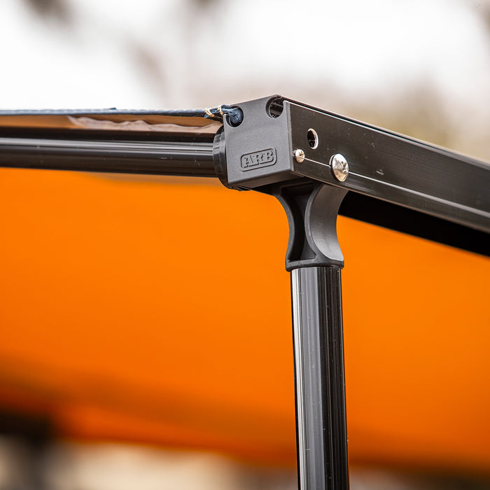 ARB 814412A Aluminum Awning; Black Frame; 8.2 ft. x 8.2 ft.; Installed w/LED Light Strip; - Truck Part Superstore