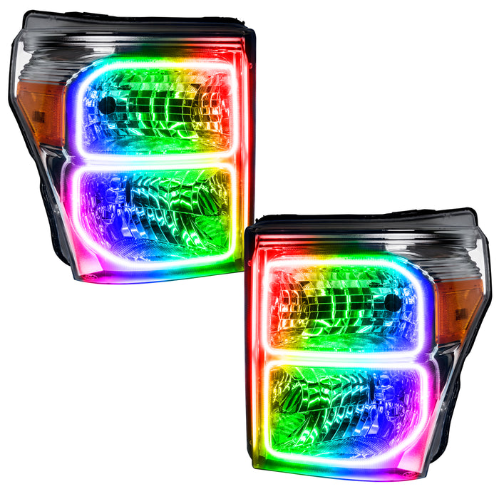 Oracle Lighting 8158-330 LED Pre-Assembled Headlights, Chrome Bezel, ColorSHIFT - Truck Part Superstore