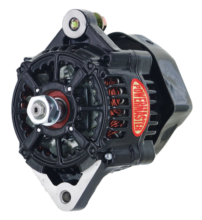 Powermaster Performance 8164 XS Volt™ Racing Alternator; Denso; 100 mm; 75 Amp; 5.2 in. Mount; Black Finish; - Truck Part Superstore