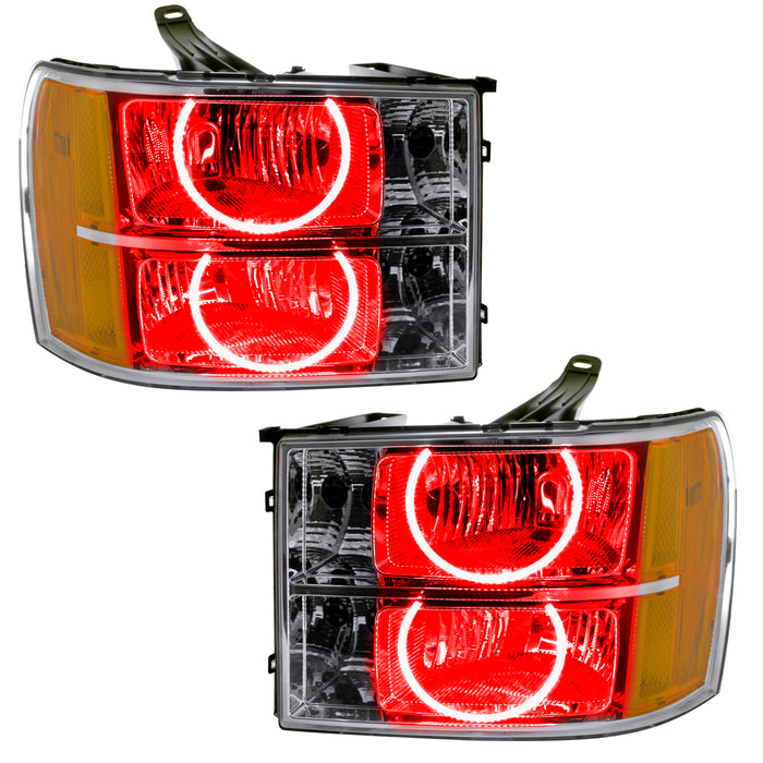 Oracle Lighting 8165-003 SMD Pre-Assembled Headlights, Round Ring Design, Red - Truck Part Superstore