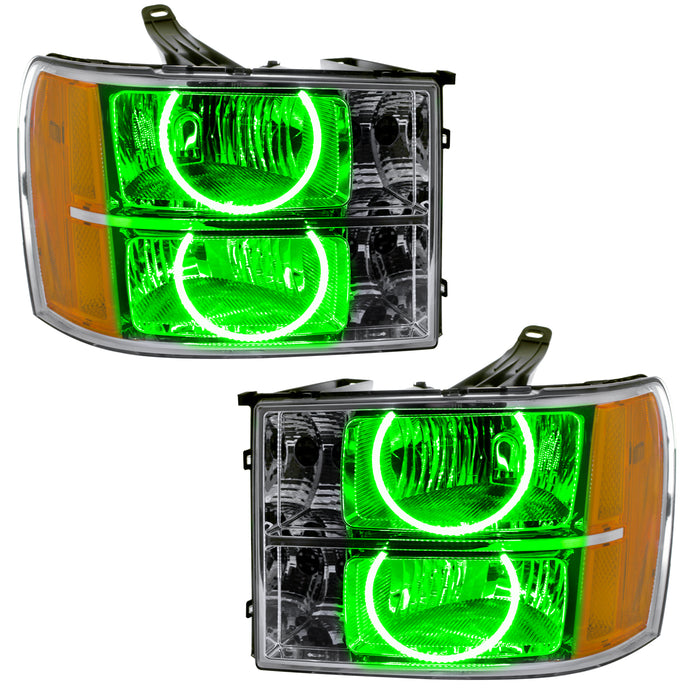 Oracle Lighting 8165-004 SMD Pre-Assembled Headlights, Round Ring Design, Green - Truck Part Superstore