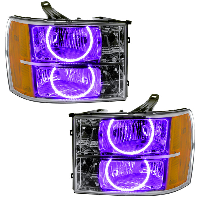 Oracle Lighting 8165-007 SMD Pre-Assembled Headlights, Round Ring Design, UV/Purple - Truck Part Superstore