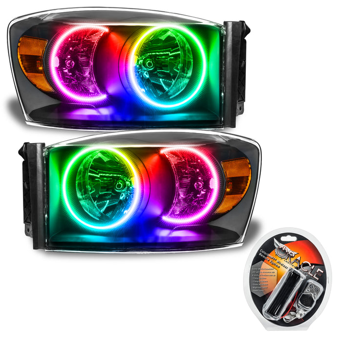 Oracle Lighting 8187-330 SMD Pre-Assembled Headlights, Black Bezel, ColorSHIFT - Truck Part Superstore