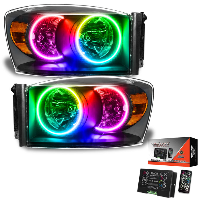 Oracle Lighting 8187-333 SMD Pre-Assembled Headlights, Black Bezel, ColorSHIFT 2.0 - Truck Part Superstore