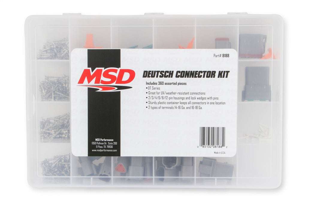 MSD 8188 MSD Deustsch Connector Kit; 360 Piece Kit w/2-12 Pole Housing And Pins w/Seals; - Truck Part Superstore