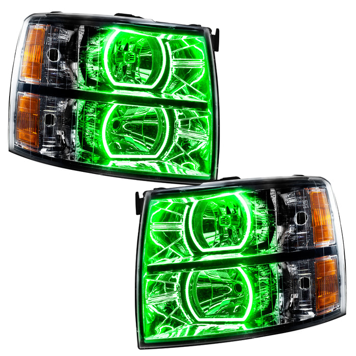 Oracle Lighting 8189-054 Plasma Pre-Assembled Headlights, Black, Square Style, Green - Truck Part Superstore