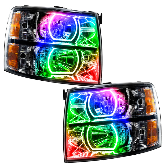 Oracle Lighting 8189-330 SMD Pre-Assembled Headlights, Black Bezel, Square Style, ColorSHIFT - Truck Part Superstore