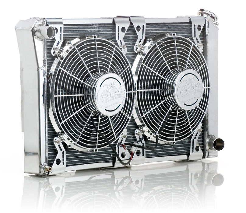 Be Cool 81931 Radiator Module Factory-Fit Polished Finish Show and Go for GM LS-2/LS-3/LS-7 w/Std Trans Be Cool Radiator - Truck Part Superstore