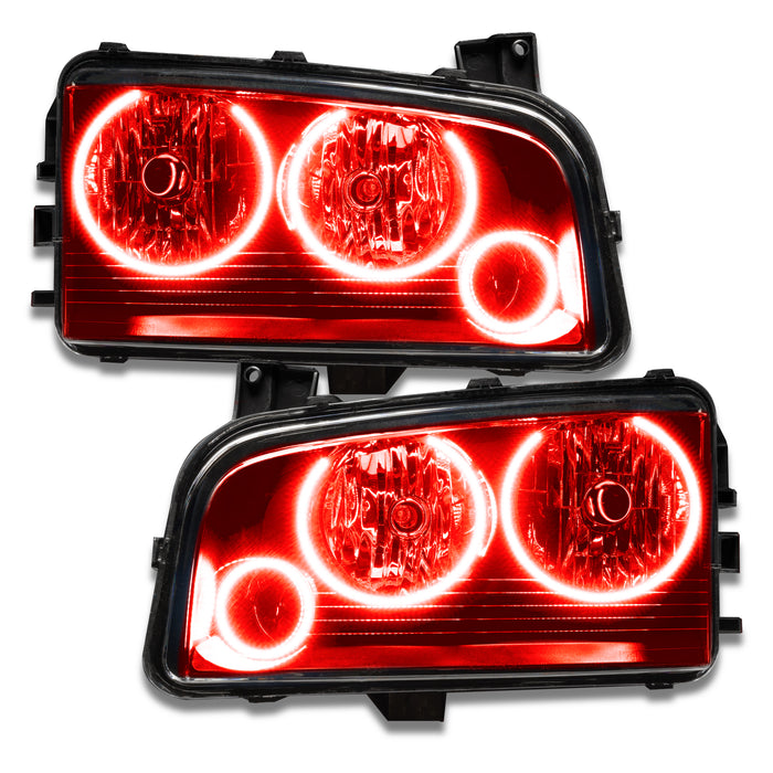 Oracle Lighting 8197-003 SMD Pre-Assembled Headlights, Non-HID, Triple Halo, Red - Truck Part Superstore