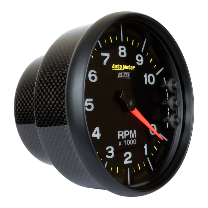 AutoMeter 8199-05702 GAUGE; TACH; 5in.; 10K RPM; CARBON FIBER; W/PIT ROAD LIGHTS/PEAK; NASCAR CAN - Truck Part Superstore