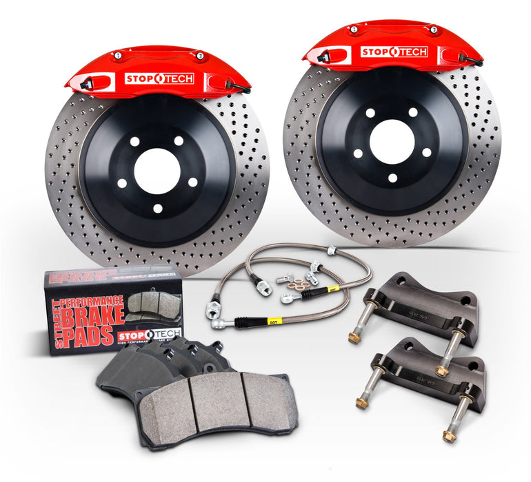 StopTech 82.345.6100.71 StopTech Big Brake Kit; Red Caliper; Slotted One-Piece Rotor; Front - Truck Part Superstore
