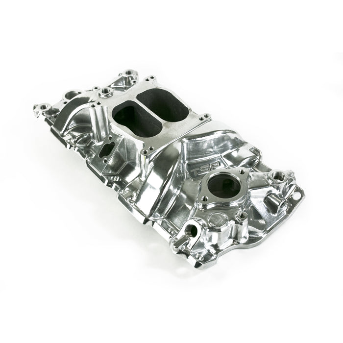 Top Street Performance 82000 Chevy Small Block Carbureted Dual Plane Polished Aluminum Intake Manifold - Truck Part Superstore