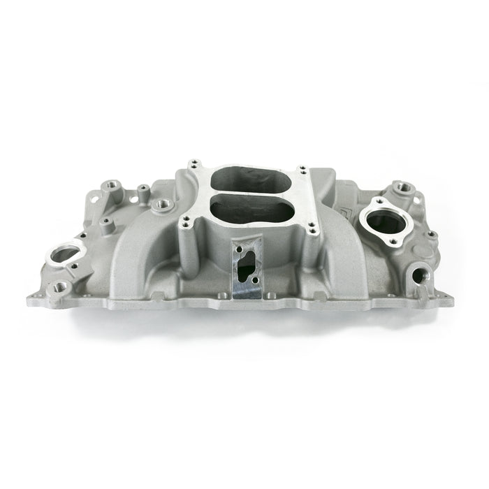 Top Street Performance 82001 Chevy Small Block Carbureted Dual Plane Satin Aluminum Intake Manifold - Truck Part Superstore