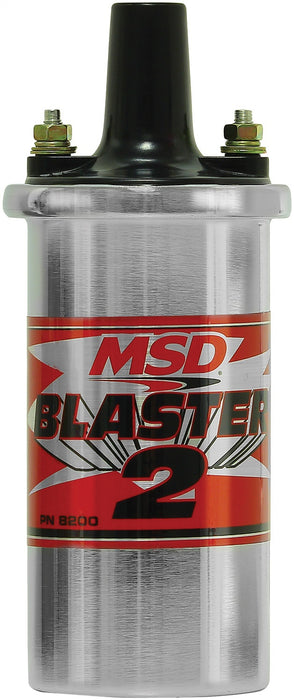 MSD 8200MSD Blaster 2 Ignition Coil; w/Ballast; Hardware; Chrome; - Truck Part Superstore