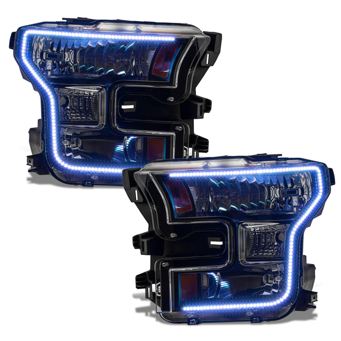 Oracle Lighting 8201-332 Dynamic ColorSHIFT RGB+A Pre-Assembled Headlights, Halogen, Black Bezel - Truck Part Superstore