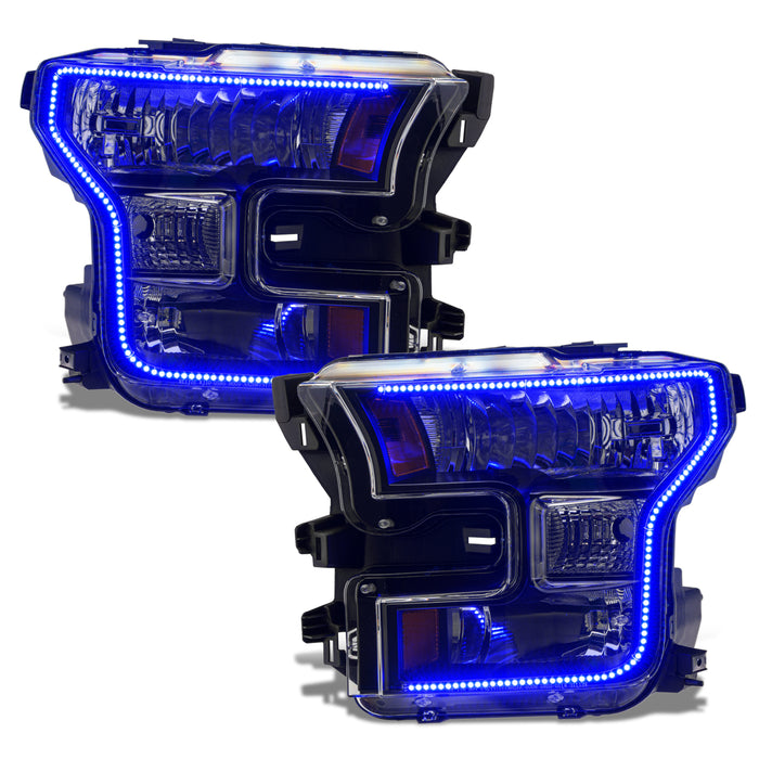 Oracle Lighting 8201-332 Dynamic ColorSHIFT RGB+A Pre-Assembled Headlights, Halogen, Black Bezel - Truck Part Superstore