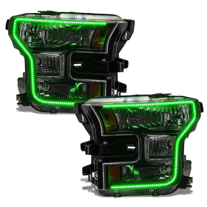 Oracle Lighting 8201-332 Dynamic ColorSHIFT RGB+A Pre-Assembled Headlights, Halogen, Black Bezel - Truck Part Superstore