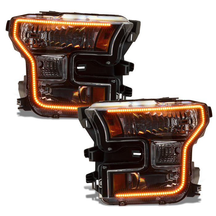 Oracle Lighting 8201-332 Dynamic ColorSHIFT RGB+A Pre-Assembled Headlights, Halogen, Black Bezel - Truck Part Superstore