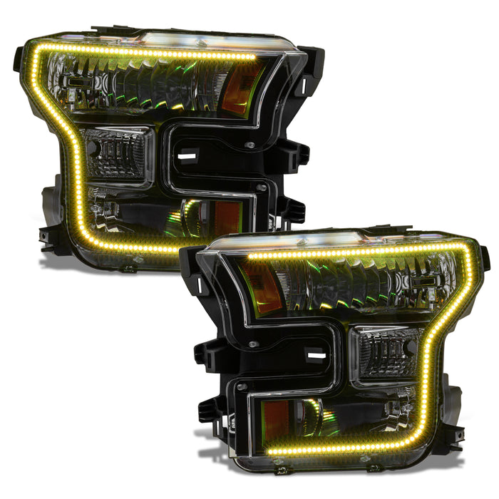 Oracle Lighting 8201-332 Dynamic ColorSHIFT RGB+A Pre-Assembled Headlights, Halogen, Black Bezel - Truck Part Superstore
