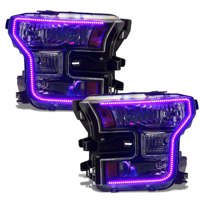 Oracle Lighting 8201-332 Dynamic ColorSHIFT RGB+A Pre-Assembled Headlights, Halogen, Black Bezel - Truck Part Superstore