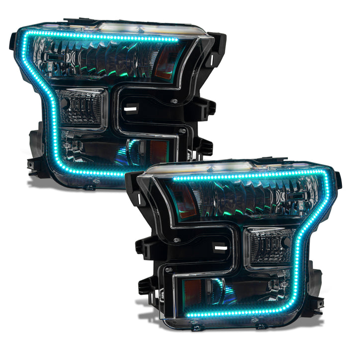 Oracle Lighting 8201-332 Dynamic ColorSHIFT RGB+A Pre-Assembled Headlights, Halogen, Black Bezel - Truck Part Superstore