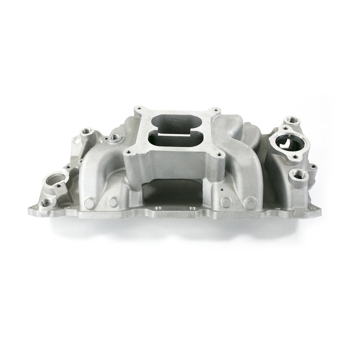 Top Street Performance 82026 Chevy Small Block Carbureted Dual Plane Air Gap Satin Aluminum Intake Manifold - Truck Part Superstore