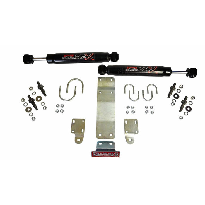 Skyjacker 8204 Steering Stabilizer Dual Kit Incl. Black Max Steering Dampners Brackets Hardware For Use w/OEM Diameter Tie Rod Black Skyjacker - Truck Part Superstore