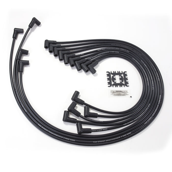 Top Street Performance 82090 8.5mm Chevy Small Block Black Ignition Wires with 90 Degree Plug Boots. - Truck Part Superstore