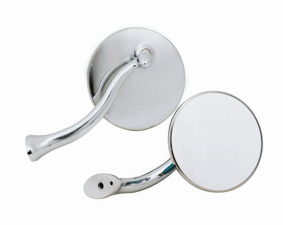 Mr Gasket 8218GMRG Swan Neck Mirror; 4 in. Round; Side View Mirror For Use On Street Rods; 2 pc.; - Truck Part Superstore
