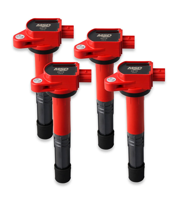 MSD 82194 Blaster Direct Ignition Coil Set; Direct Bolt In Replacement; Red; 4 Pk.; - Truck Part Superstore