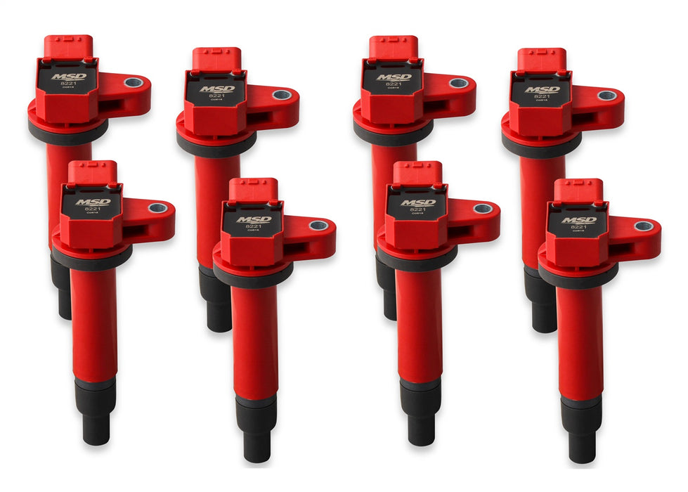 MSD 82218 Blaster Direct Ignition Coil Set; Direct Bolt-In Replacement; Red; 8 pk.; - Truck Part Superstore