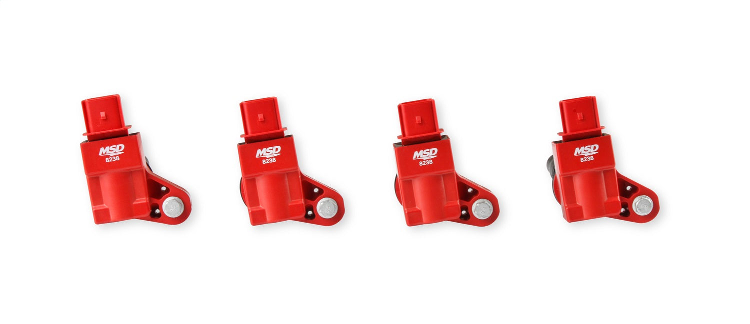 MSD 82384 Blaster Direct Ignition Coil Set; Direct Bolt In Replacement; Red; 4 Pk.; - Truck Part Superstore