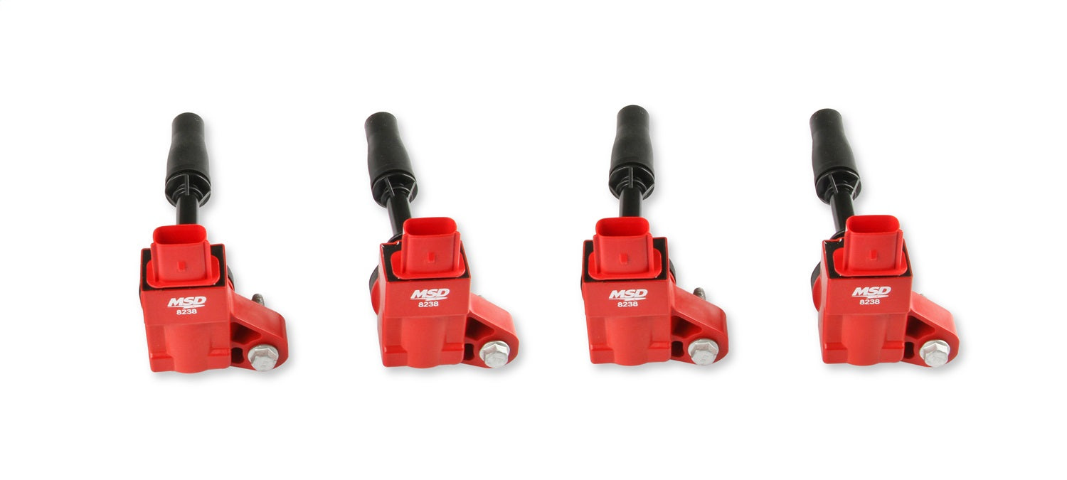 MSD 82384 Blaster Direct Ignition Coil Set; Direct Bolt In Replacement; Red; 4 Pk.; - Truck Part Superstore