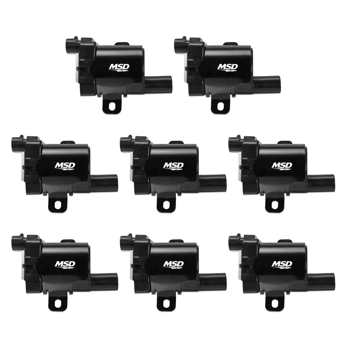 MSD 826383 Direct Ignition Coil Set; Direct Bolt-In Replacement; Black; Set Of 8; - Truck Part Superstore
