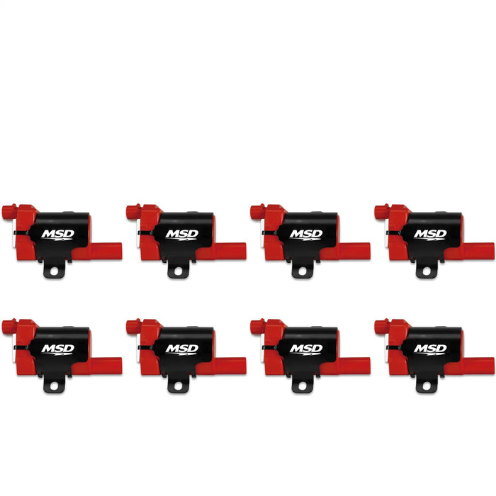 MSD 82638 Blaster LS Direct Ignition Coil Set; Replacement Coil; Red/Black; Set Of 8; - Truck Part Superstore
