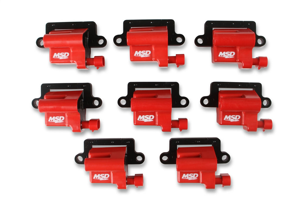 MSD 82648 Blaster LS Direct Ignition Coil Set; Replacement Coil; w/Bracket; Red; Set Of 8; - Truck Part Superstore