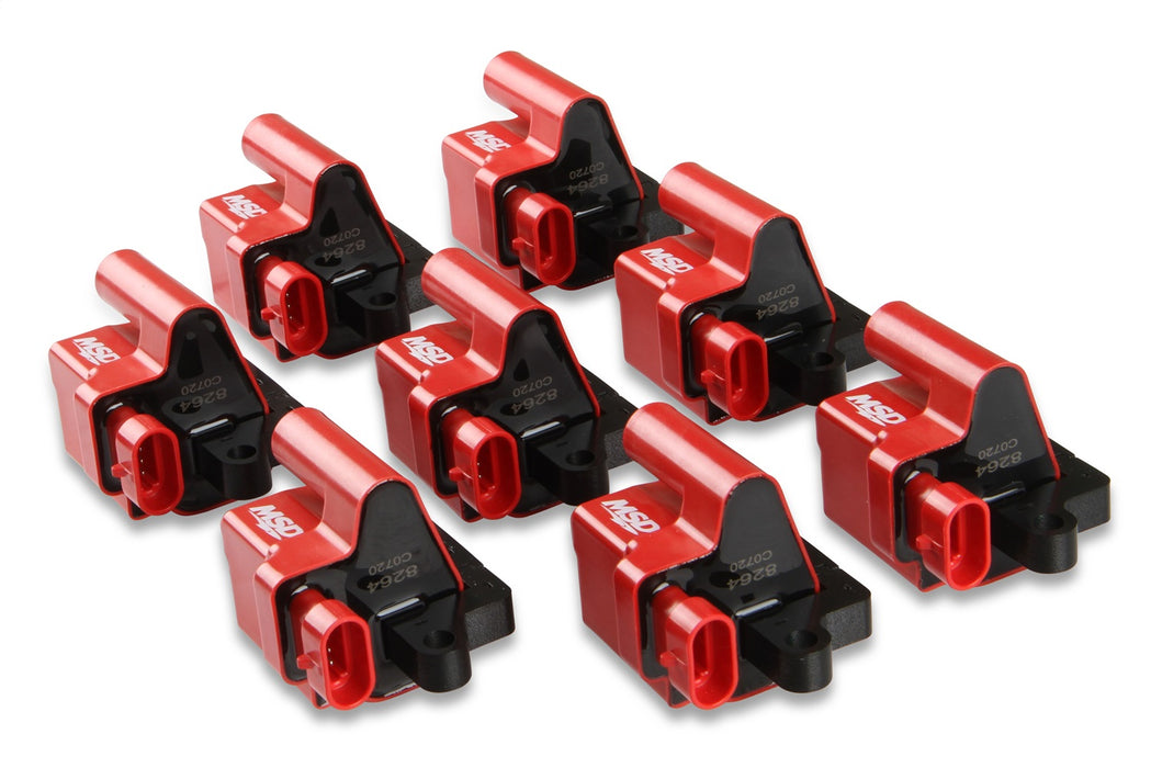 MSD 82648 Blaster LS Direct Ignition Coil Set; Replacement Coil; w/Bracket; Red; Set Of 8; - Truck Part Superstore