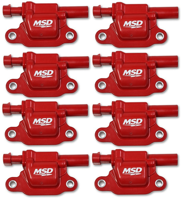 MSD 82668 Blaster Gen V Direct Ignition Coil Set; Direct Replacement; Square; Red; 8-Pk; - Truck Part Superstore