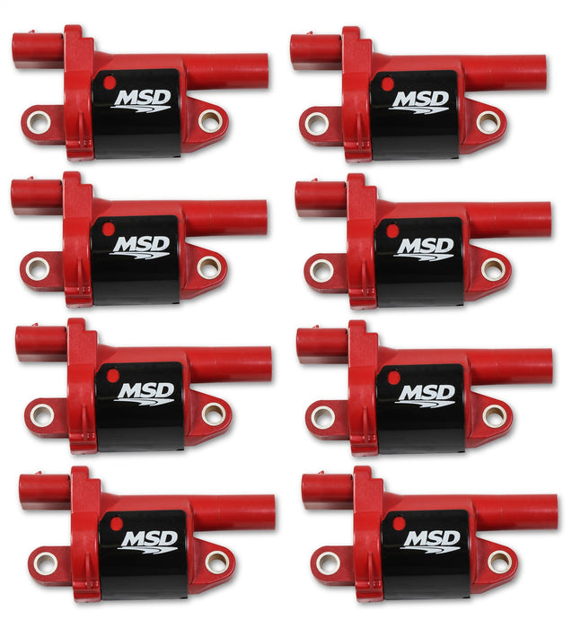 MSD 82688 Blaster Gen V Direct Ignition Coil Set; Direct Replacement; Round; Red; 8-Pk; - Truck Part Superstore