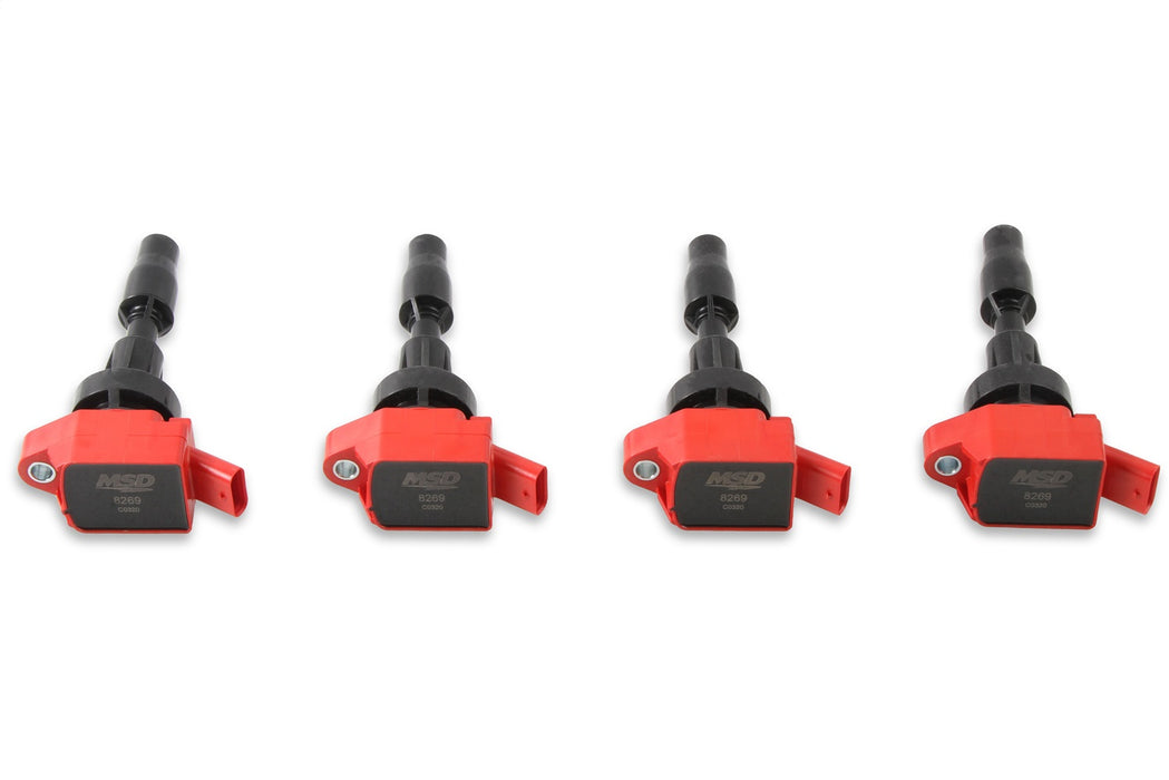 MSD 82694 Blaster Direct Ignition Coil Set; Direct Replacement; Red; Set Of 4; - Truck Part Superstore