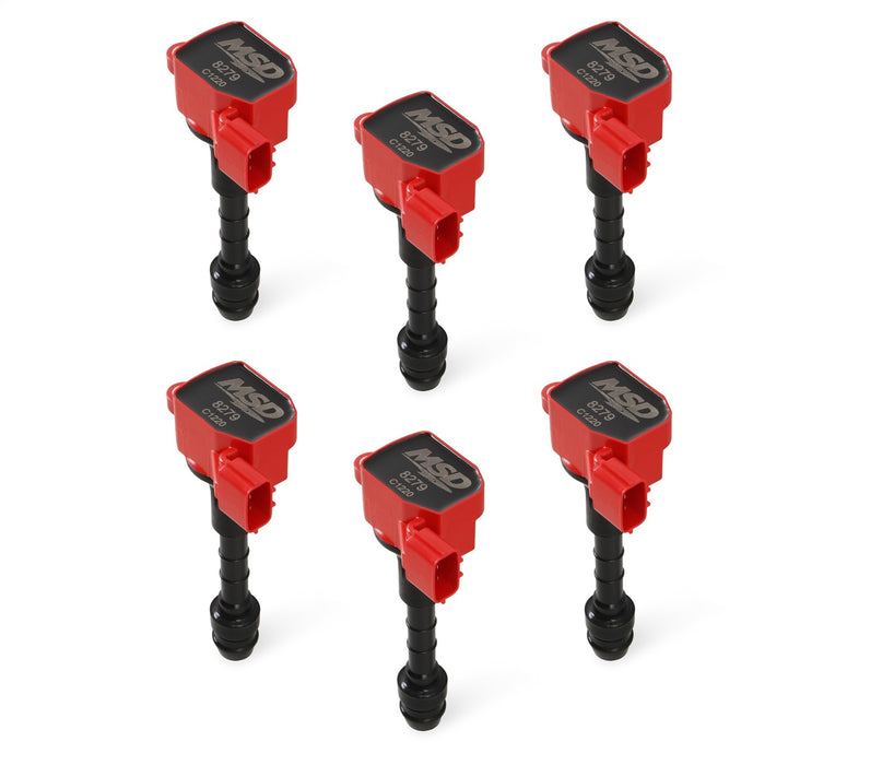 MSD 82796 Blaster Direct Ignition Coil Set; Direct Bolt-In Replacement; Red; 6-Pk; - Truck Part Superstore