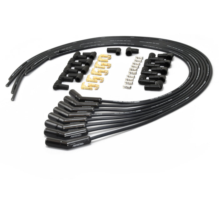 Pertronix 828215HT Wires, Univ. 8MM 8 cyl 45? Black Ceramic Boot; Black wire - Truck Part Superstore