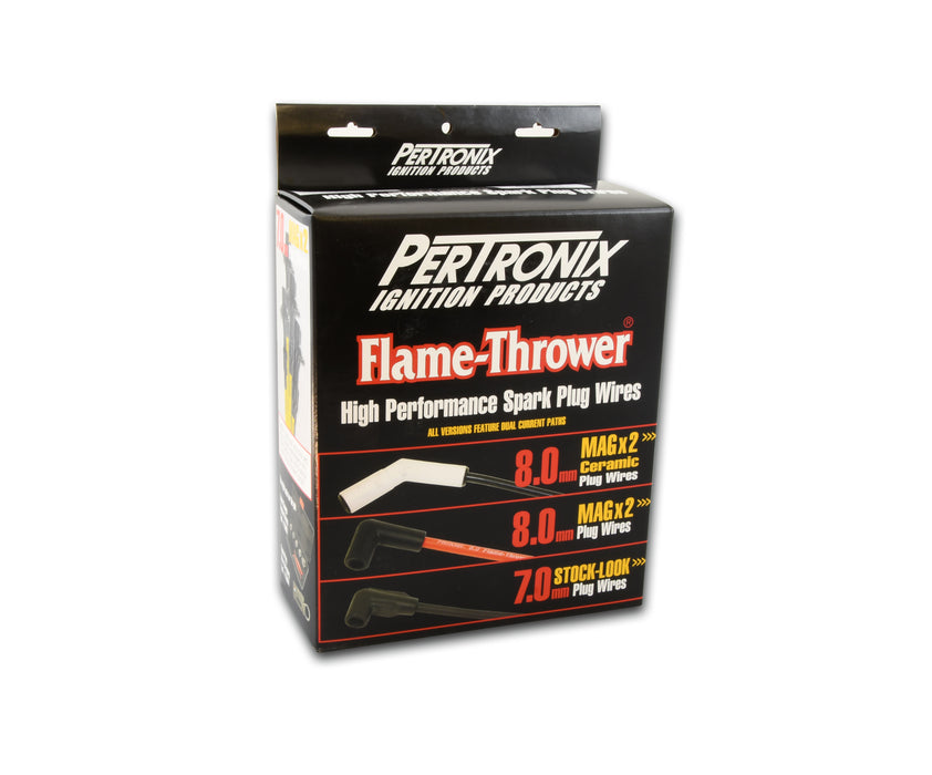 Pertronix 828224HT Wires, 8MM GM LS 45? Black Ceramic Boot; Black wire - Truck Part Superstore