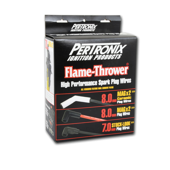 Pertronix 828280HT Wires, Univ. 8MM 8 cyl 180? Black Ceramic Boot; Black wire - Truck Part Superstore