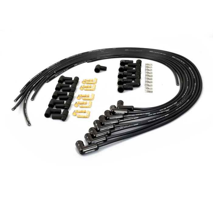 Pertronix 828290HT Wires, Univ. 8MM 8 cyl 90? Black Ceramic Boot; Black wire - Truck Part Superstore