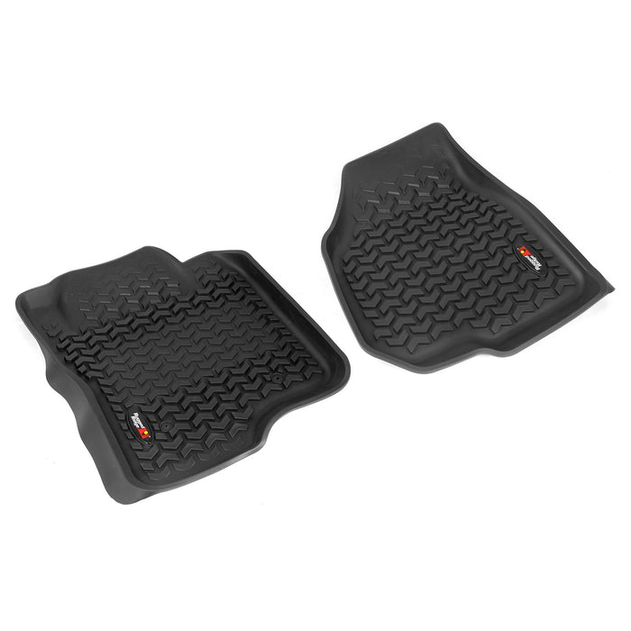 Rugged Ridge 82902.08 All Terrain Floor Liner; Front; Pair; Black; w/o Manual 4x4 Shifter; - Truck Part Superstore