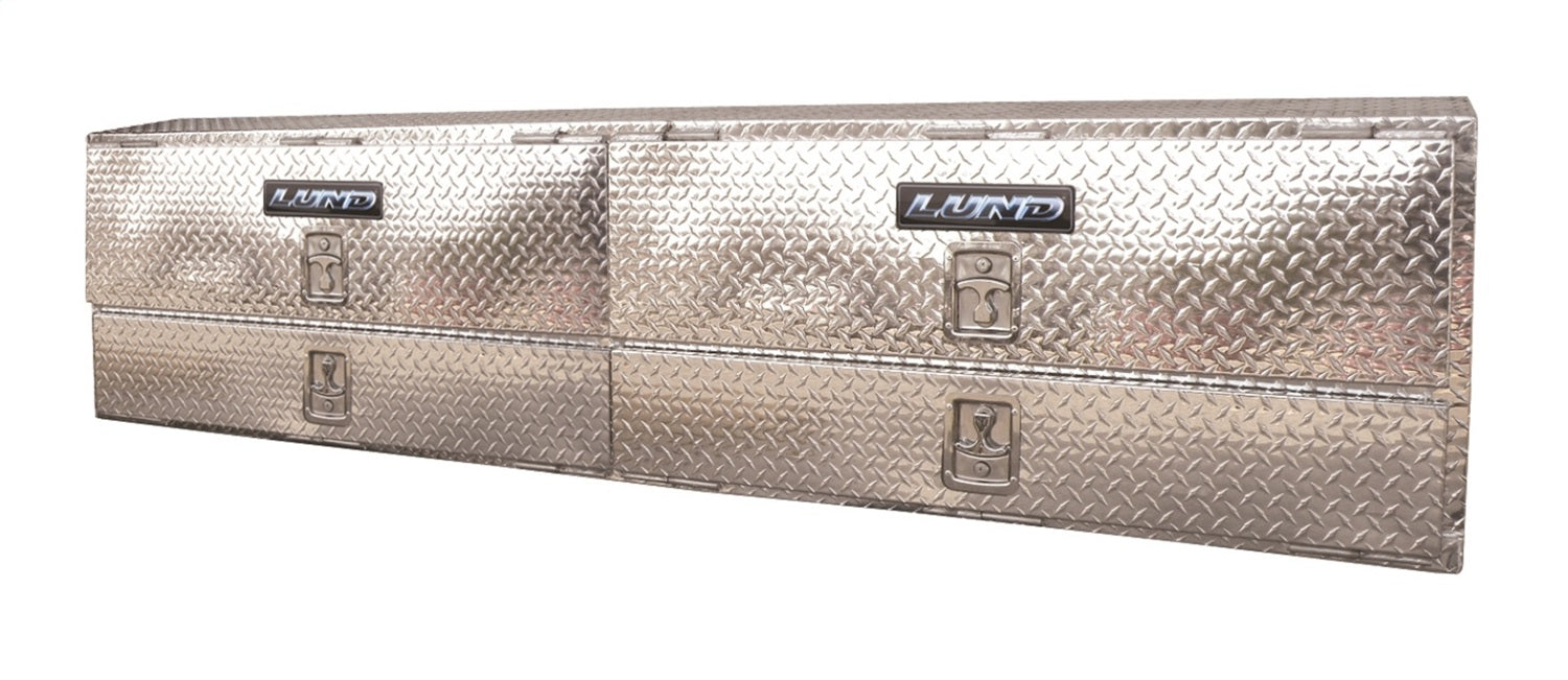 Lund 8290 Aluminum Top Mount L-Wing Storage Box; 90 in. x 12 in. x 22.5 in.; Brite; - Truck Part Superstore
